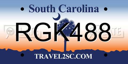 RGK488 South Carolina License Plate