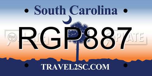 RGP887 South Carolina License Plate