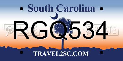 RGQ534 South Carolina License Plate