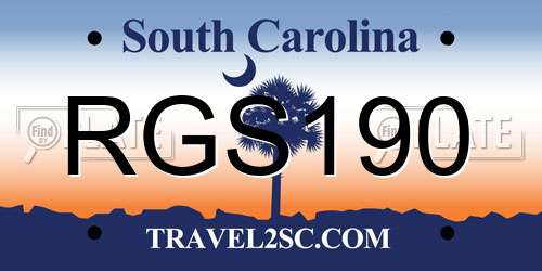 RGS190 South Carolina License Plate