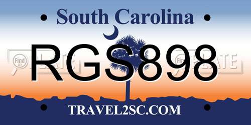 RGS898 South Carolina License Plate