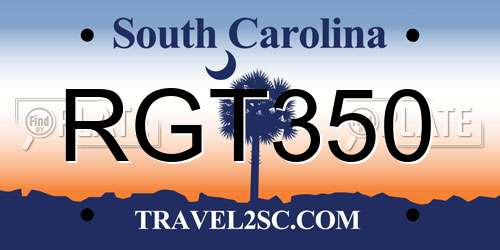 RGT350 South Carolina License Plate