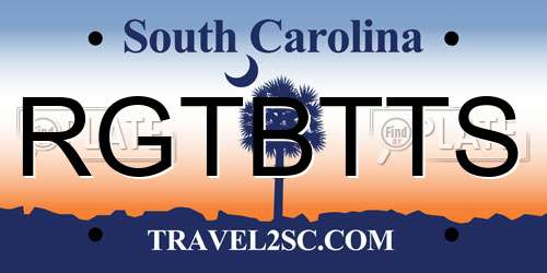 RGTBTTS South Carolina License Plate