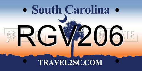 RGV206 South Carolina License Plate