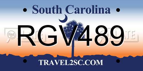RGV489 South Carolina License Plate