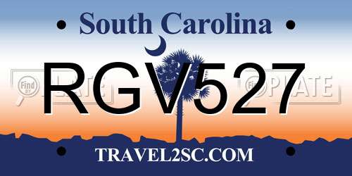 RGV527 South Carolina License Plate