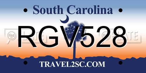RGV528 South Carolina License Plate