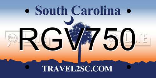 RGV750 South Carolina License Plate