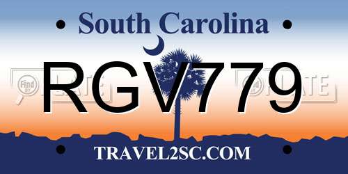 RGV779 South Carolina License Plate