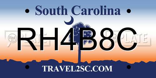 RH4B8C South Carolina License Plate
