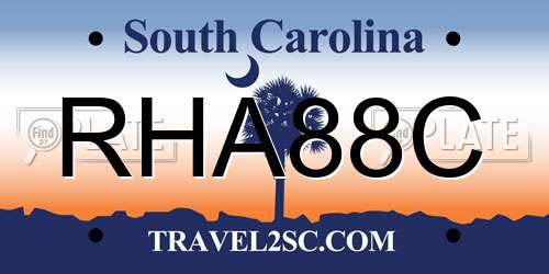 RHA88C South Carolina License Plate