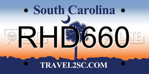 RHD660 South Carolina License Plate