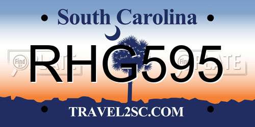 RHG595 South Carolina License Plate