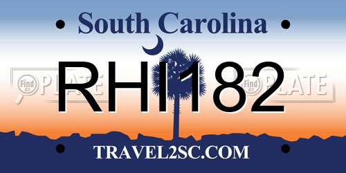 RHI182 South Carolina License Plate
