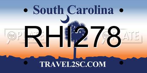RHI278 South Carolina License Plate