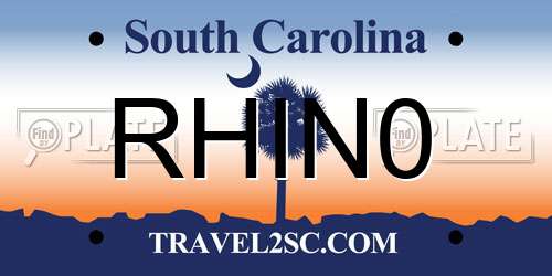 RHIN0 South Carolina License Plate