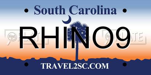 RHINO9 South Carolina License Plate