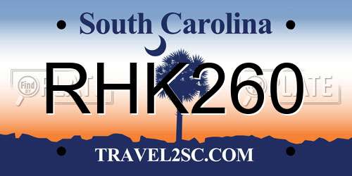 RHK260 South Carolina License Plate