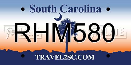 RHM580 South Carolina License Plate