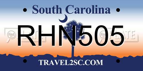 RHN505 South Carolina License Plate