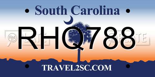 RHQ788 South Carolina License Plate