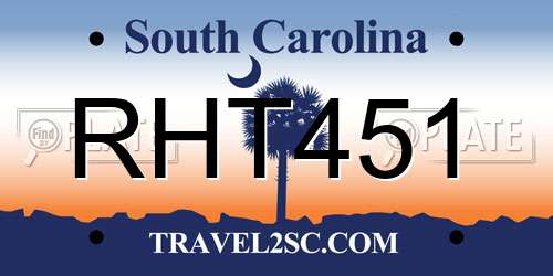 RHT451 South Carolina License Plate