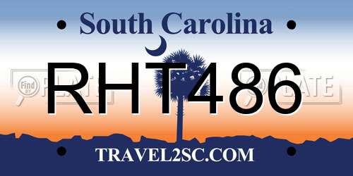 RHT486 South Carolina License Plate
