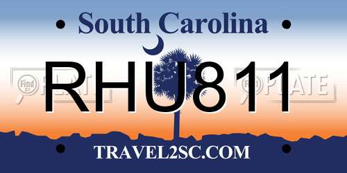 RHU811 South Carolina License Plate
