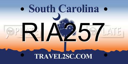RIA257 South Carolina License Plate