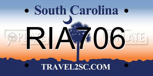 RIA706 South Carolina License Plate