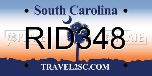RID348 South Carolina License Plate