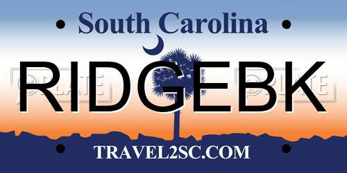RIDGEBK South Carolina License Plate