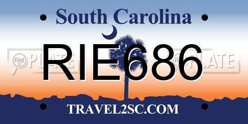 RIE686 South Carolina License Plate