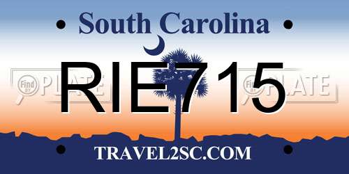 RIE715 South Carolina License Plate