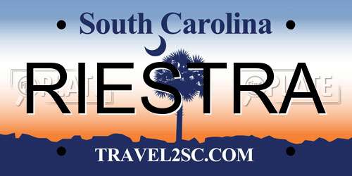 RIESTRA South Carolina License Plate