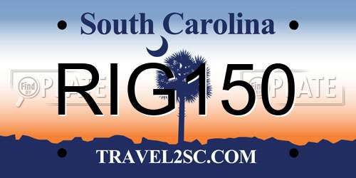 RIG150 South Carolina License Plate