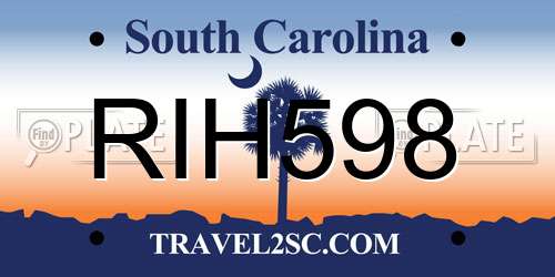 RIH598 South Carolina License Plate