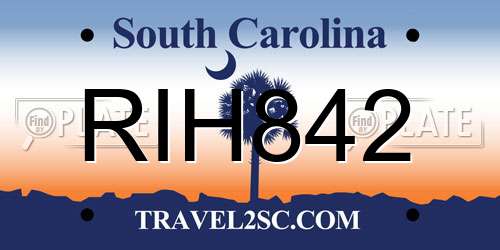RIH842 South Carolina License Plate