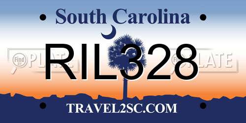 RIL328 South Carolina License Plate