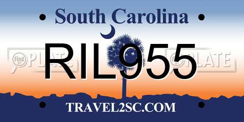RIL955 South Carolina License Plate