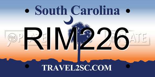 RIM226 South Carolina License Plate