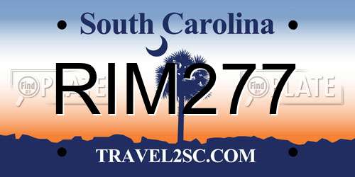 RIM277 South Carolina License Plate