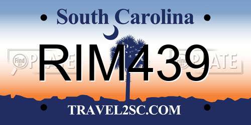 RIM439 South Carolina License Plate