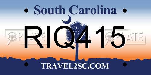 RIQ415 South Carolina License Plate