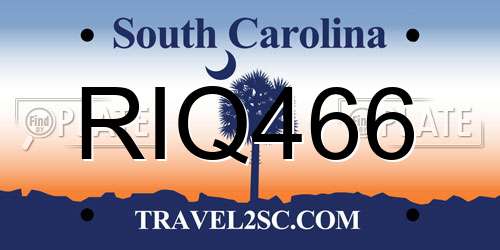RIQ466 South Carolina License Plate
