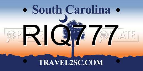 RIQ777 South Carolina License Plate