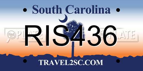 RIS436 South Carolina License Plate