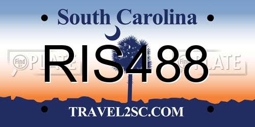 RIS488 South Carolina License Plate