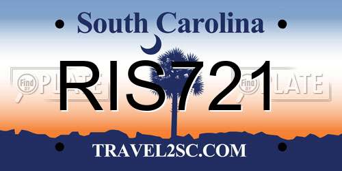 RIS721 South Carolina License Plate