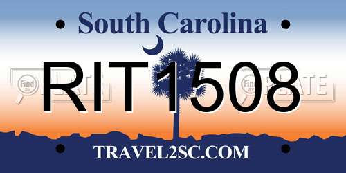 RIT1508 South Carolina License Plate